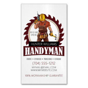 Modern Handyman Maintenance Contractor Tools Business Card Magnet