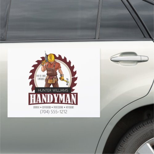 Modern Handyman Maintenance Contractor Tools Car Magnet