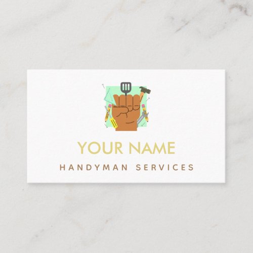 Modern Handyman Services Contractor Classy White Business Card