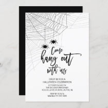Modern Hang out with us Spider Halloween Party Invitation