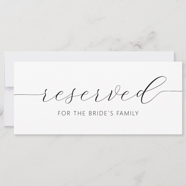 Modern Hanging Reserved Card Wedding Sign (Front)
