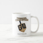 Modern Hanukkah Cute Dreidel Champion Festive Coffee Mug<br><div class="desc">Celebrate Hanukkah with pride and humor while gathering with the whole family. This festival graphic design makes a perfect gift for the holidays. Whether for your neigbor, family, husband, uncle, or boyfriend</div>
