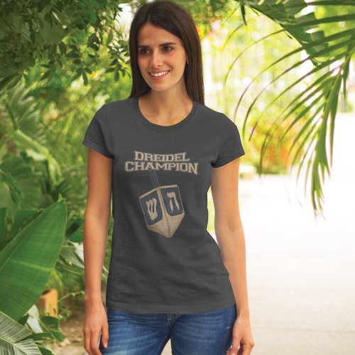 Modern Hanukkah Funny Dreidel Champion Mom T_Shirt