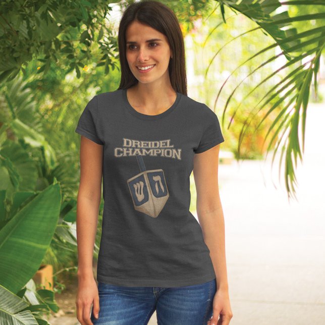 Modern Hanukkah Funny Dreidel Champion Mom T-Shirt (Creator Uploaded)