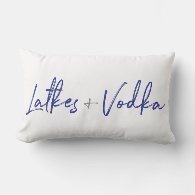 Modern Hanukkah Latkes and Vodka Throw Pillow (Front)