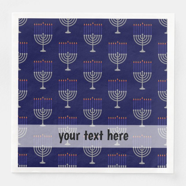 Modern Hanukkah pattern Paper Dinner Napkins (Front)