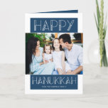 Modern Hanukkah | Photo Holiday Card<br><div class="desc">This fun,  simple photo Hanukkah greeting card features modern typography and a blue and white color scheme.  The colors can be customized,  if desired.</div>