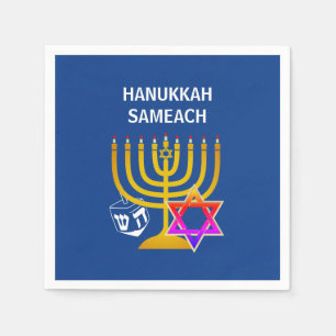 Modern HANUKKAH SAMEACH Napkins
