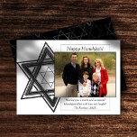 Modern Hanukkah Silver Wishful Star of David Photo Holiday Card<br><div class="desc">Minimal classic silver Bar/Bat Mitzvah and Hanukkah modern Star of David against a solid background creates an elegant,  sophisticated design. For other coordinating colors or matching products,  visit JustFharryn @ Zazzle.com or contact the designer,  c/o Fharryn@yahoo.com  All rights reserved. #zazzlemade #christmasdecor</div>