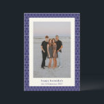 Modern Hanukkah Star Line Elegant Blue Photo  Holiday Card<br><div class="desc">Send warm wishes to friends and family this Hanukkah with this elegant card, featuring a modern Jewish star line pattern in vibrant blue and white. Personalized with your photo, greeting, and name, it’s the perfect way to celebrate the Festival of Lights with a unique and thoughtful touch. Ideal for those...</div>