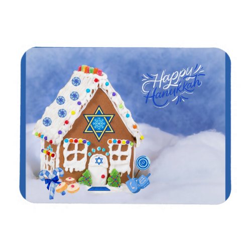 Modern Hanukkah Star of David Gingerbread House Magnet