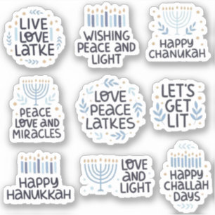 Modern Hanukkah Typography Funny Sticker