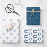 Modern Hanukkah wrapping paper - navy<br><div class="desc">This wrapping paper collection features patterns for Hanukkah.</div>