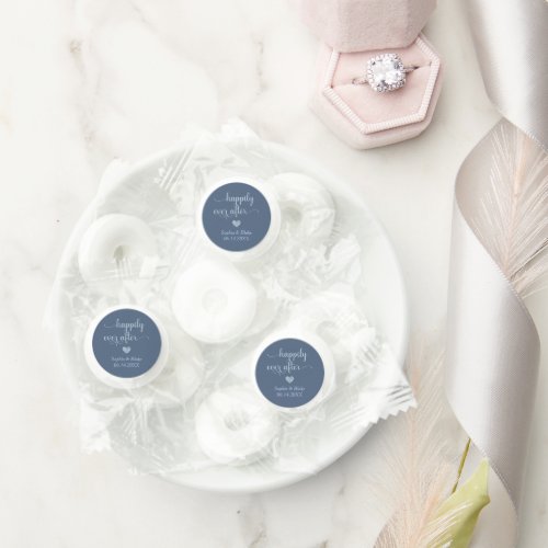 Modern Happily Ever After Blue Wedding Life Saver Mints