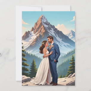 modern happily ever after elopement reception invitation