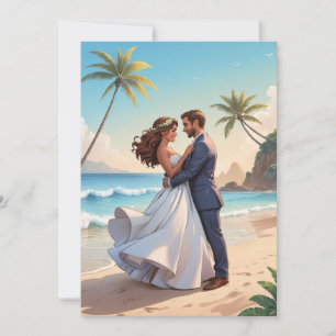 modern happily ever after elopement reception invitation