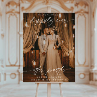 Modern Happily Ever After Party Photo Wedding Foam Board
