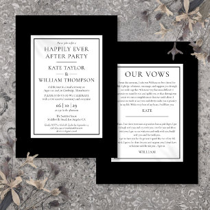 Modern Happily Ever After Party Wedding Vows Invitation