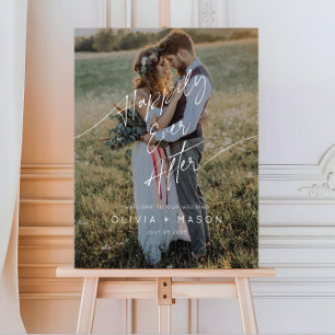 Modern Happily Ever After Photo Wedding Welcome Foam Board