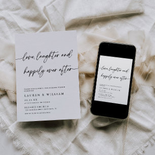 Modern Happily Ever After Post Wedding Brunch Invitation