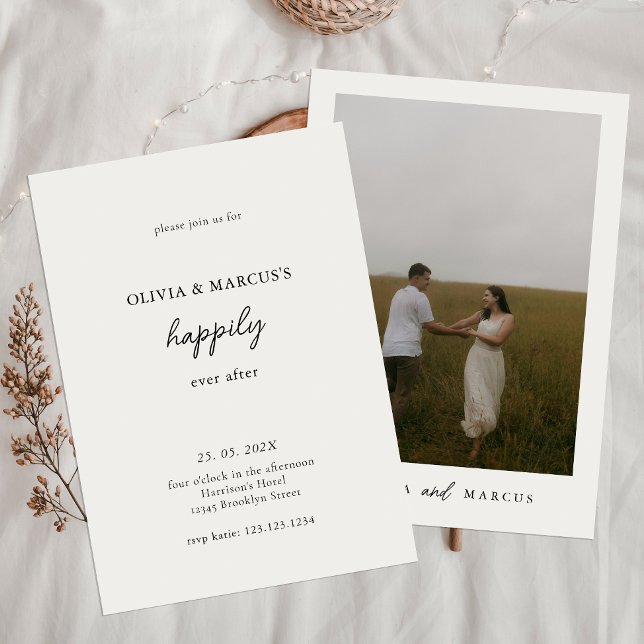 Modern Happily Ever After Wedding Invitation (Creator Uploaded)