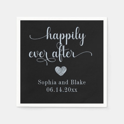 Modern Happily Ever After Wedding Napkins