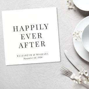 Modern Happily Ever After Wedding Napkins