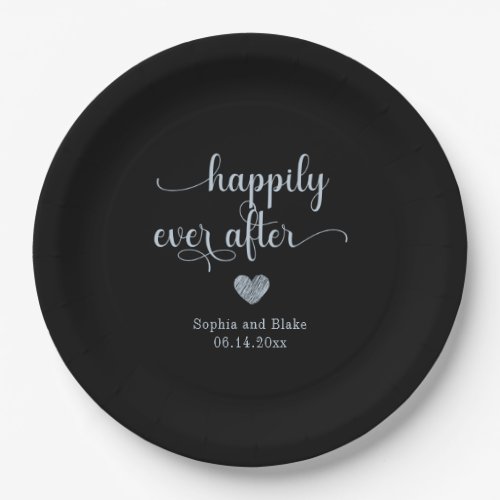 Modern Happily Ever After Wedding  Paper Plates