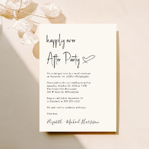 Modern Happily Ever After Wedding Reception Invitation