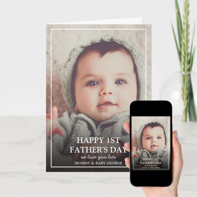Modern Happy 1st Father's Day | Photo Card | Zazzle