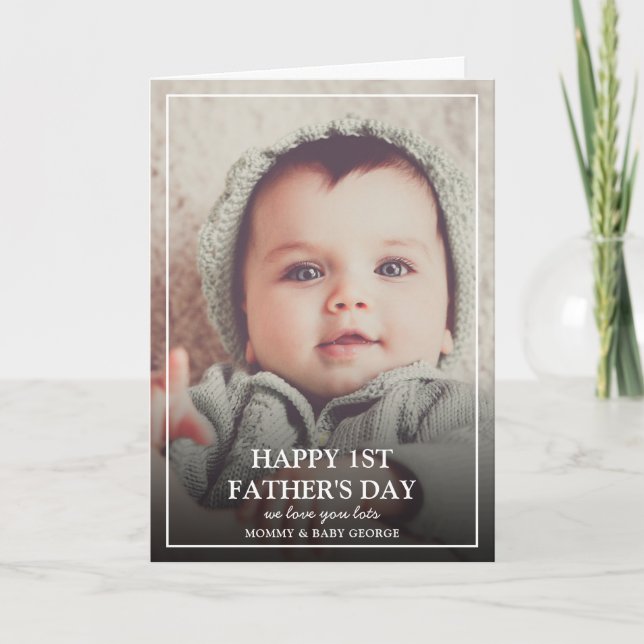 Modern Happy 1st Father's Day | Photo Card (Front)