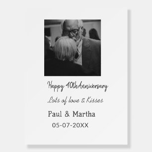Modern happy 40th anniversary add name date photo foam board