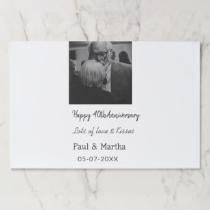 Modern happy 40th anniversary add name date photo paper pad