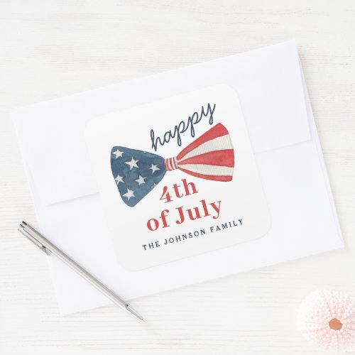 Modern Happy 4th of July  Square Sticker