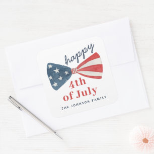 Modern Happy 4th of July  Square Sticker