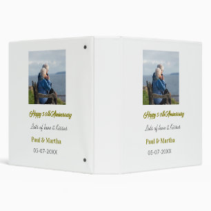 Modern happy 50th anniversary add name date photo 3 ring binder