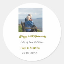 Modern happy 50th anniversary add name date photo 