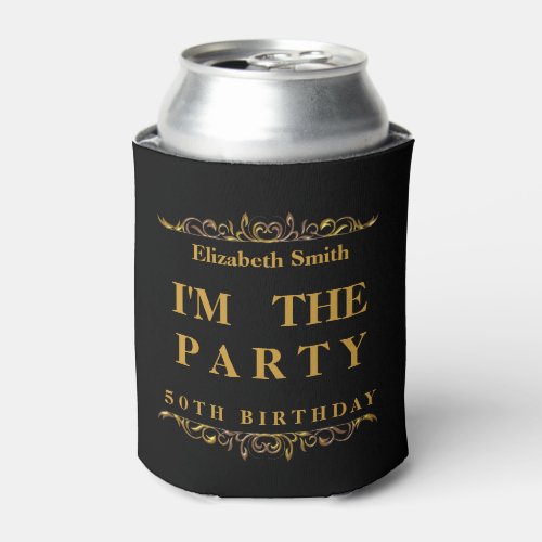 Modern Happy 50th Birthday Can Cooler