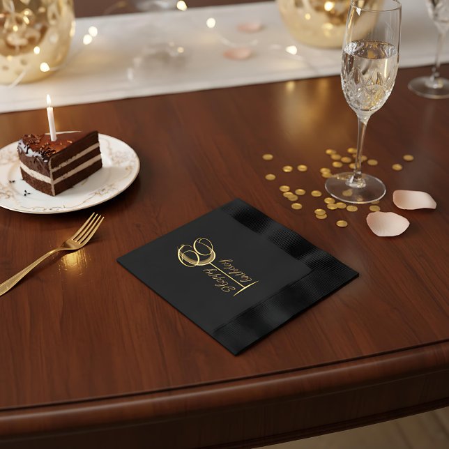 Modern Happy 70th Birthday Wine Glass Foil Napkins (Creator Uploaded)