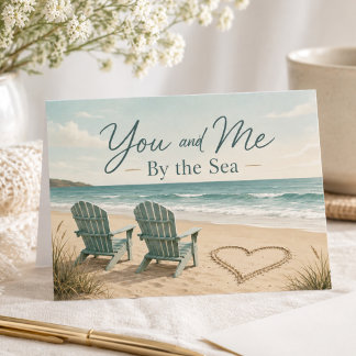 Modern Happy Anniversary Card You & Me By the Sea