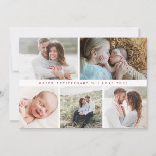Modern Happy anniversary  Custom family Photos Holiday Card