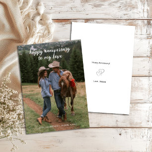 Modern Happy Anniversary to my Love Scripty Font Card