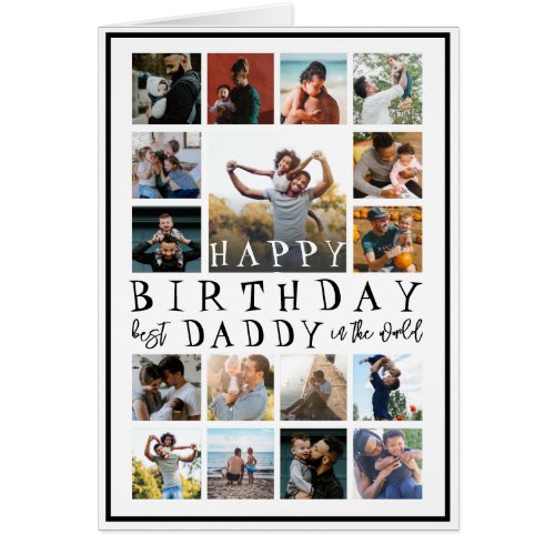 Modern Happy Birthday Dad Black & White 17 Photo