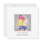 Modern Happy Birthday Sister Photo Name Gray