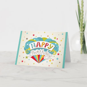 Modern Happy Birthday Stars Card