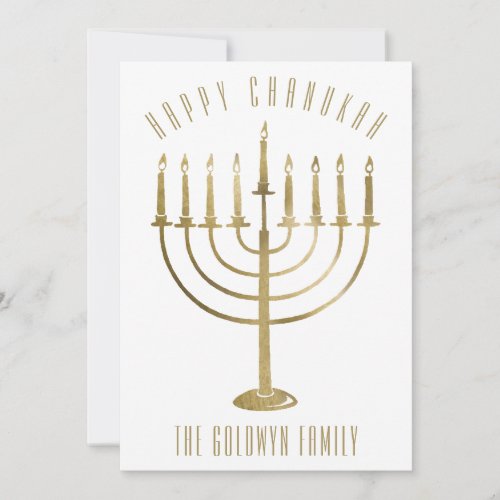 Modern Happy Chanukah Menorah Holiday Photo Card