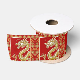 Modern Happy Chinese New Year modern asian pattern Satin Ribbon