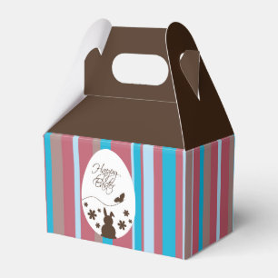 Modern Happy Easter Egg Chocolate Brown Favor Boxes