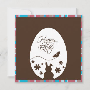Modern Happy Easter Egg Chocolate Brown Invitation