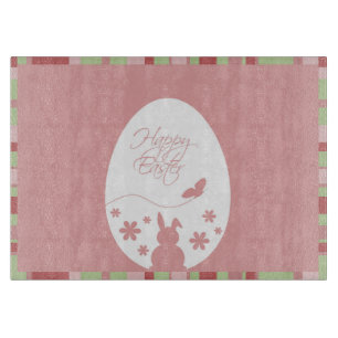 Modern Happy Easter Egg Pastel Pink Cutting Board
